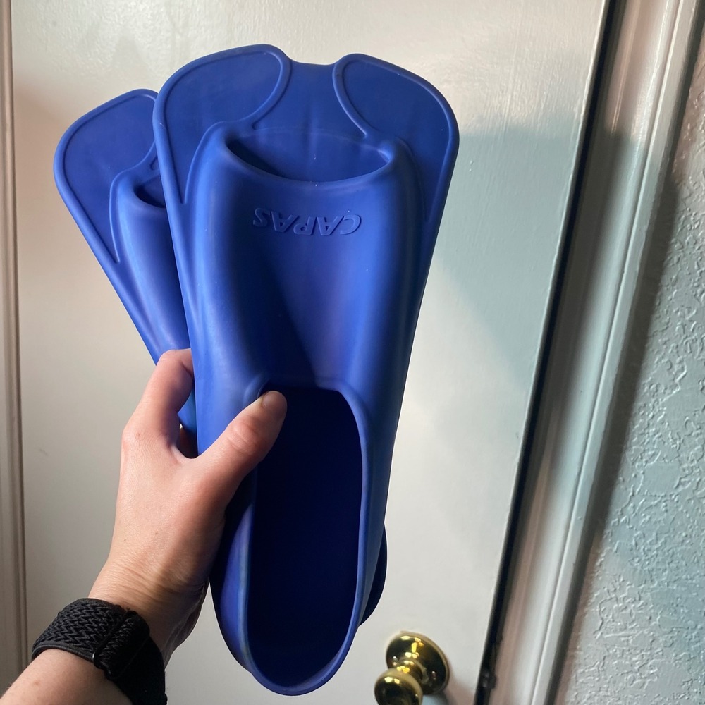 CAPAS Blue Short Blade Swim Fins Snorkeling Training XL Mens 10.5-11.5 W 11.5
